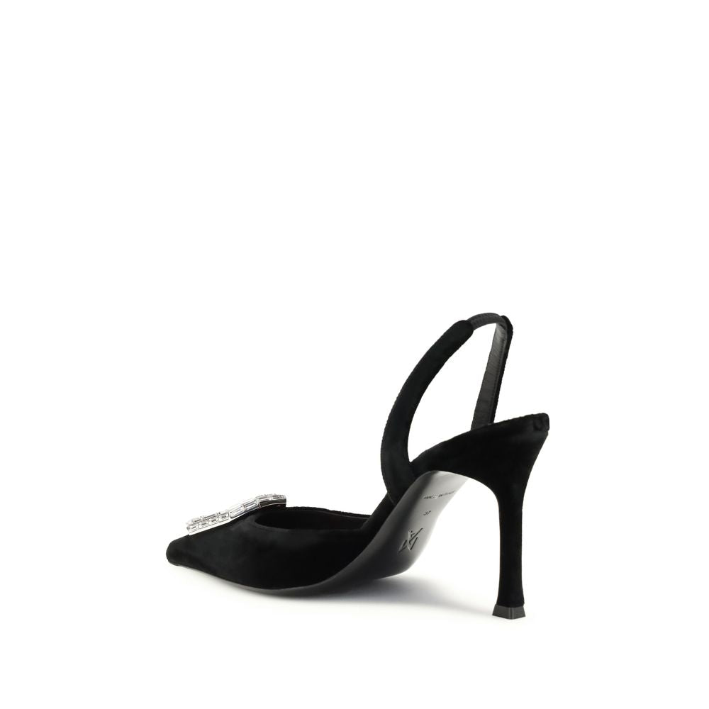 Black Calf Leather Bos Taurus High Heel Pumps