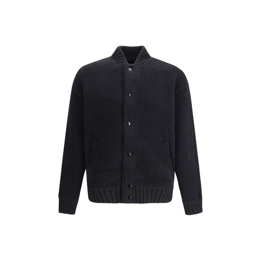 Black Merino Wool Bomber