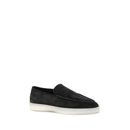 Black Leather Slip-On Loafers