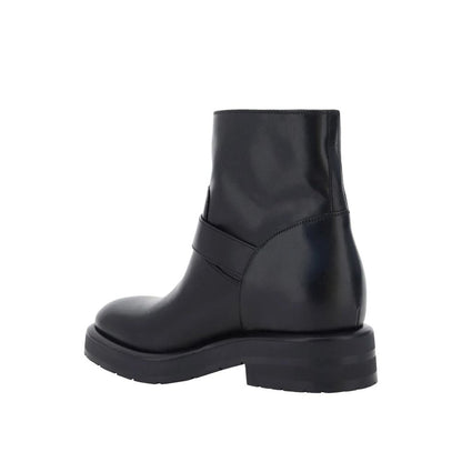 Black Calfskin Ankle Boots