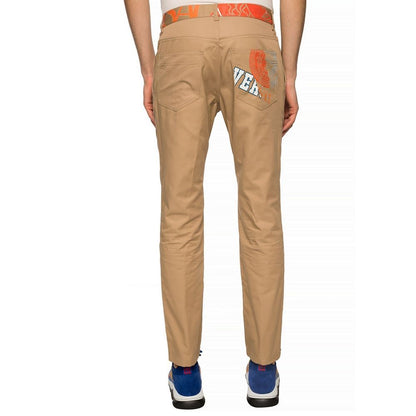 Beige Cotton Chino Pants