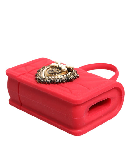 Red Silicone Devotion Heart Cover Bag Women Airpods Case