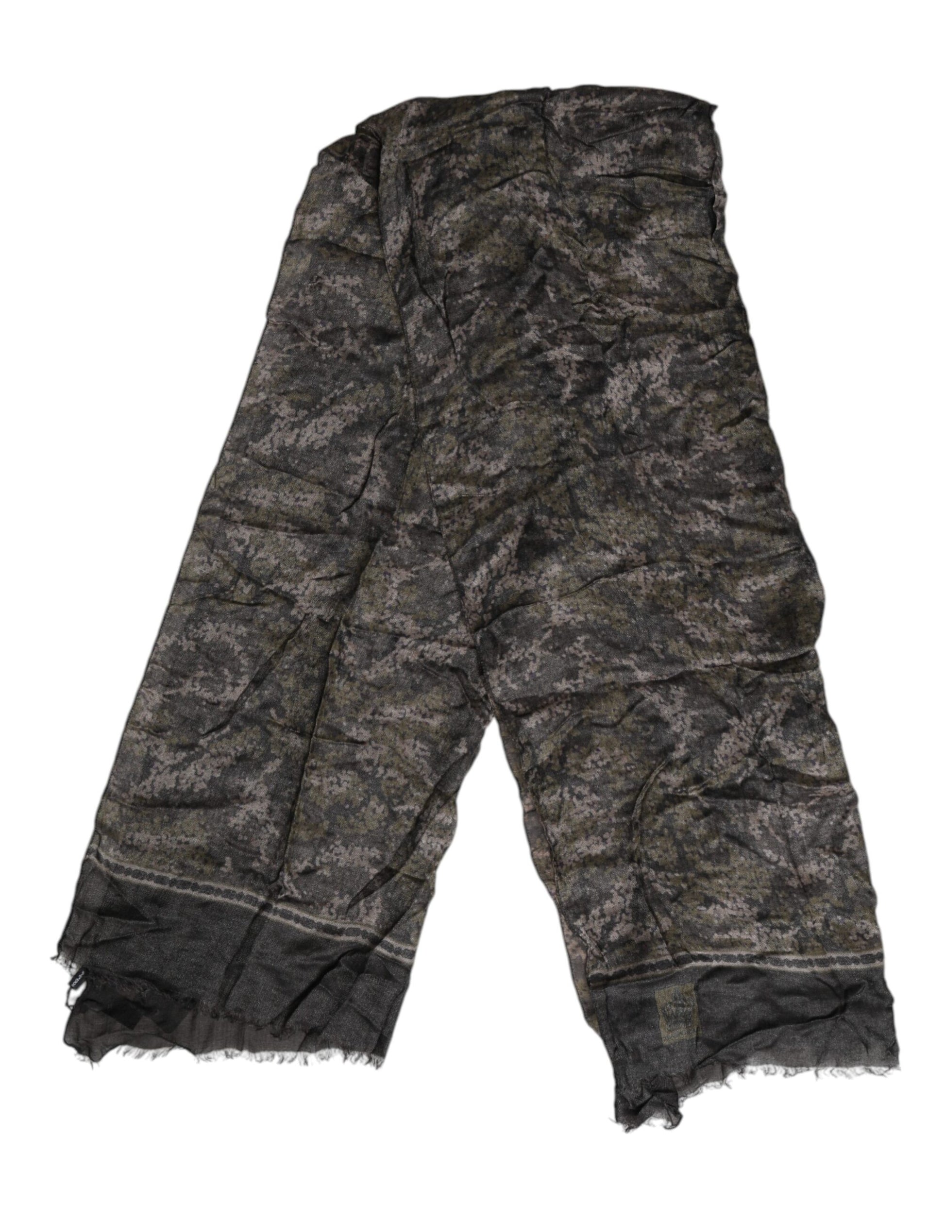 Multicolor Camouflage Fringes Modal Foulard Scarf