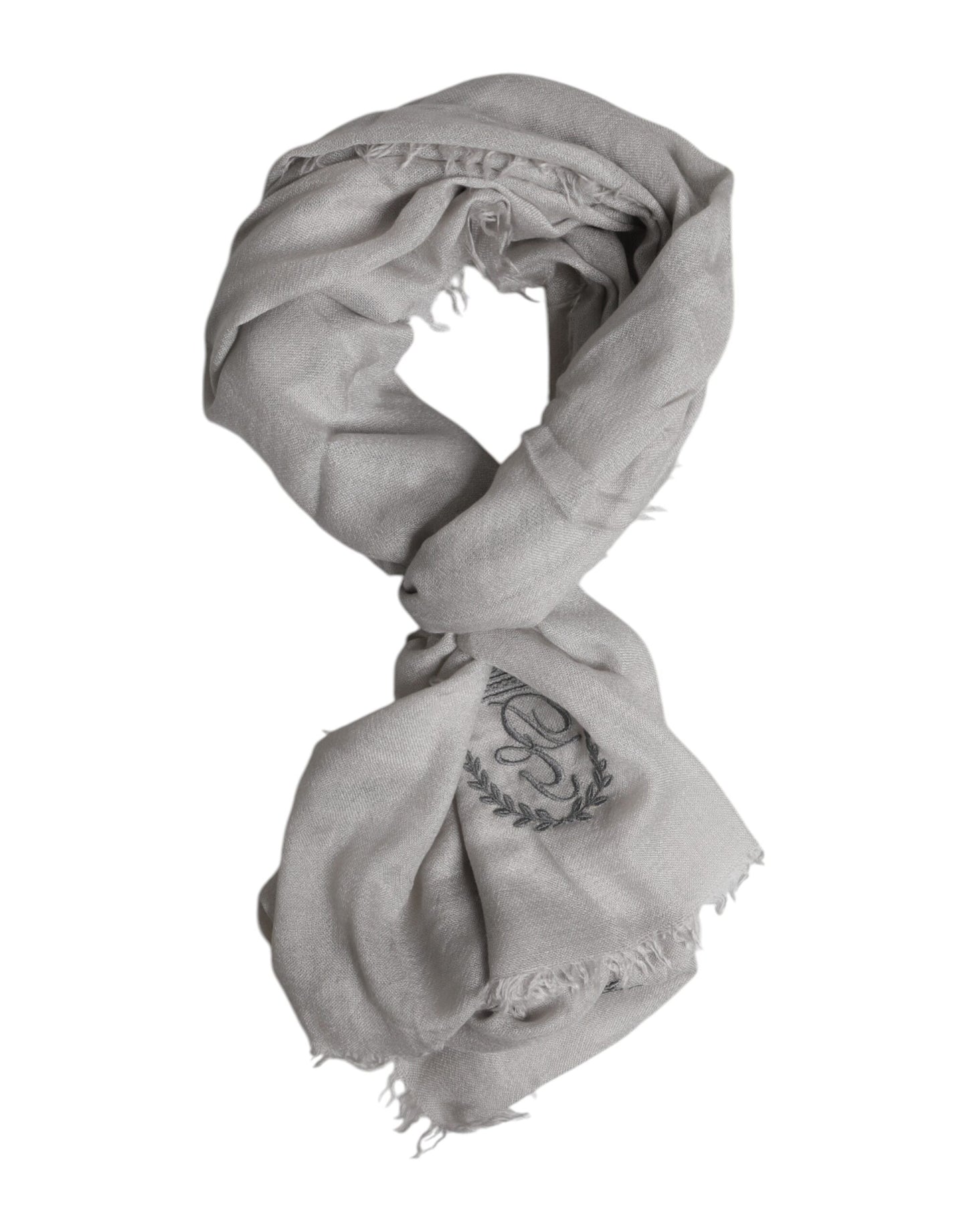 Gray Cashmere Knit Fringes Neck Foulard 67cm x200cm Foulard Scarf