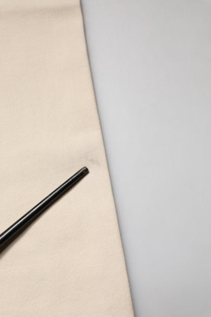 Beige Men Chino Mid Waist Straight Dress Trouser Pants