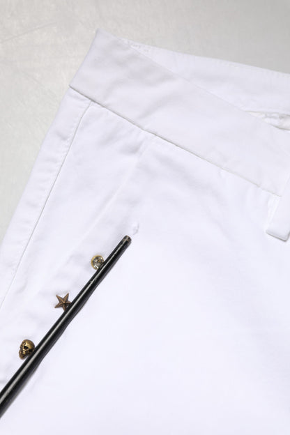 White Skinny Fit Mid Waist Men Denim Trouser Jeans