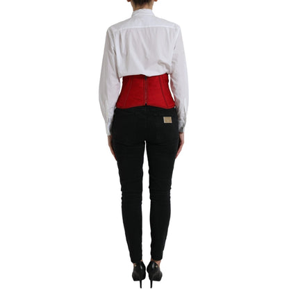 Red Silk Belt Waist Lace Up Strap Corset