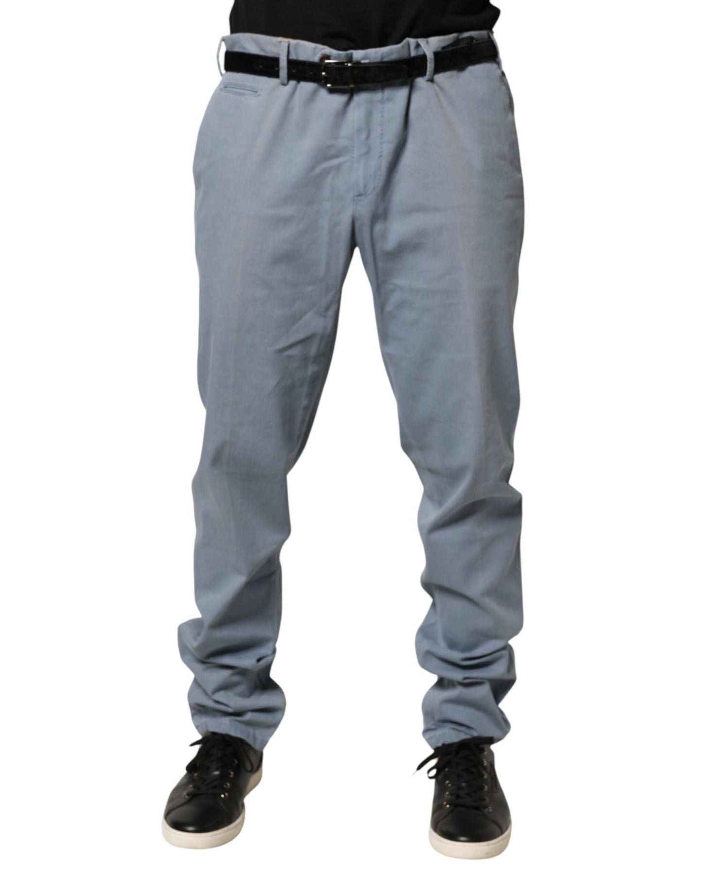Blue Men Chino Mid Waist Tapered Fit Trouser Pants