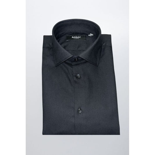 Black Cotton Men Shirt