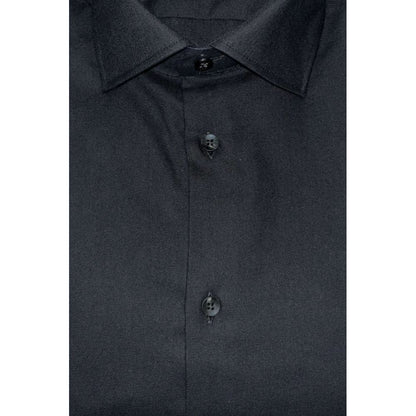 Black Cotton Men Shirt