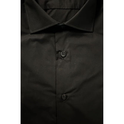 Black Cotton Men's Shirt