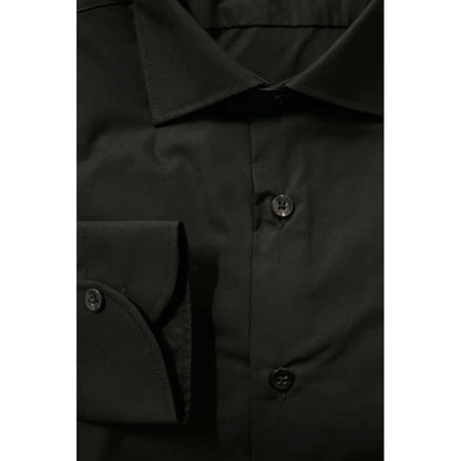Black Cotton Men's Shirt