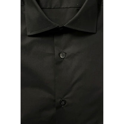 Black Cotton Men's Shirt