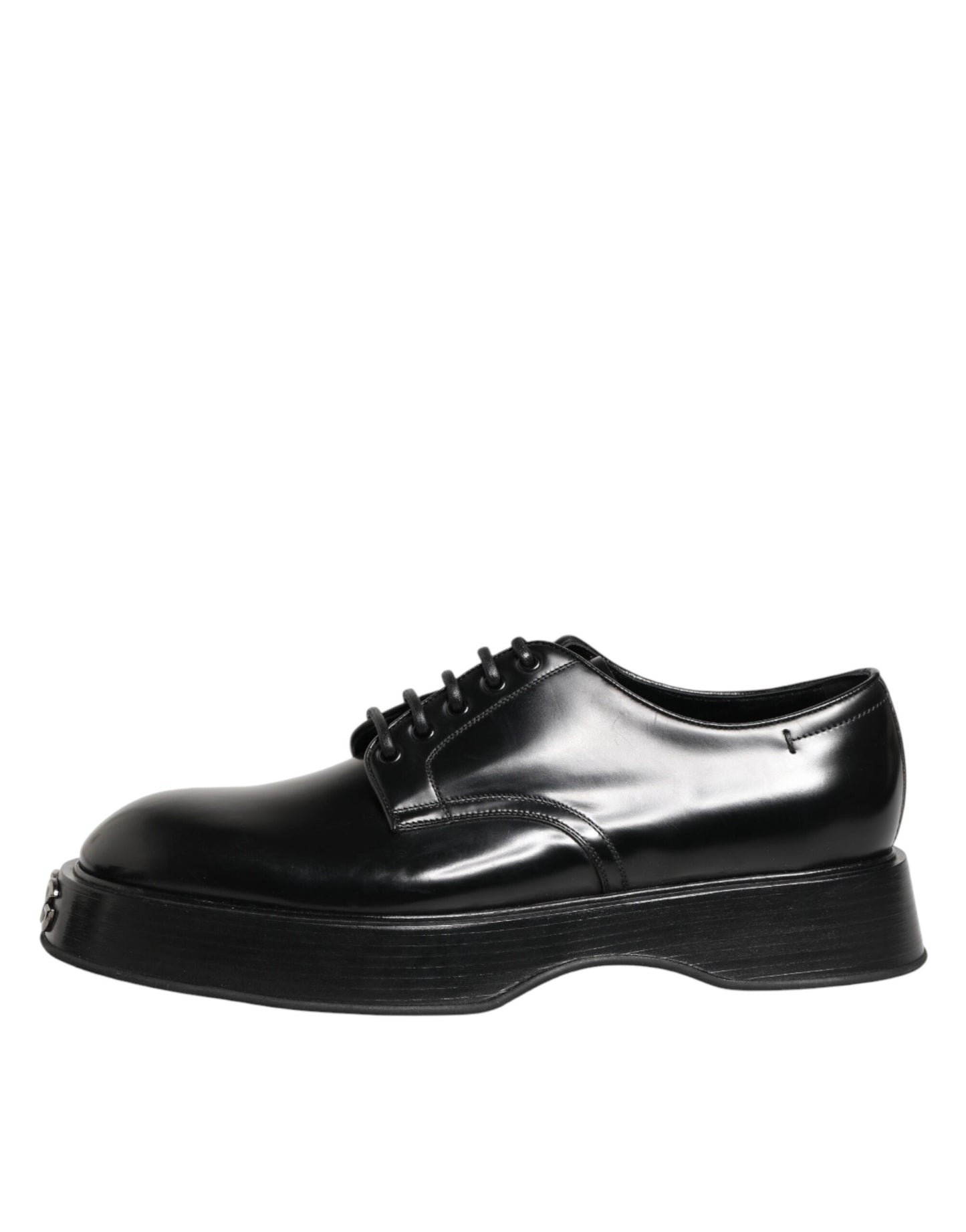 Black Calfskin Leather Men Derby Dress Shoes