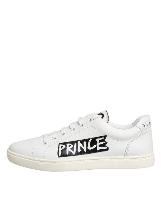 White Prince Leather Low Top Men Sneakers Shoes