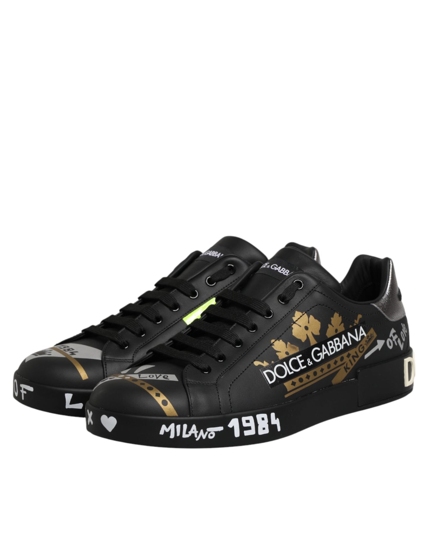 Black Crown Logo Low Top Men Sneakers Shoes