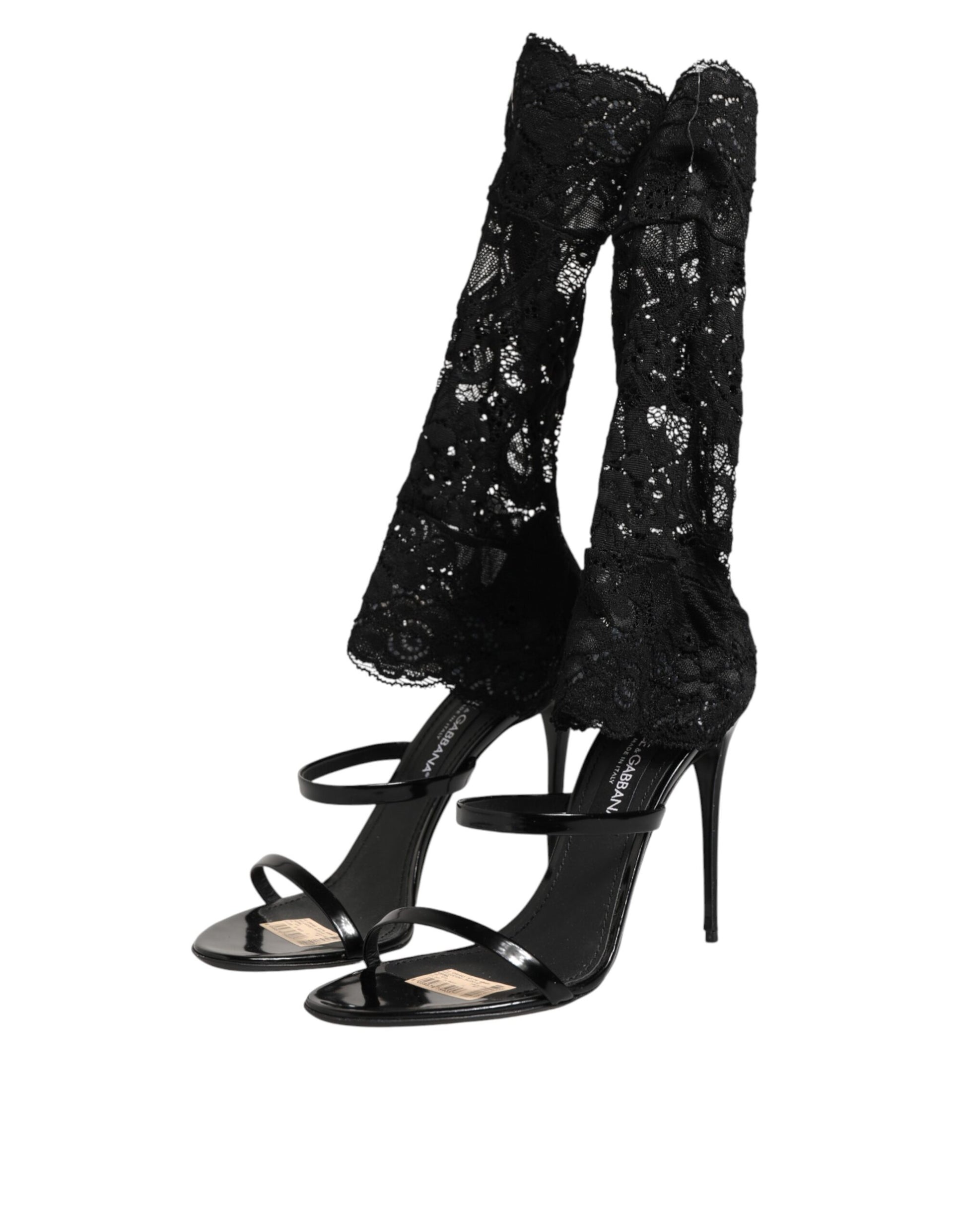 Black Floral Lace Heels SANDALS Shoes