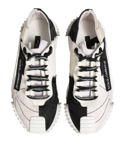 White Black Leather NS1 Sneakers Shoes