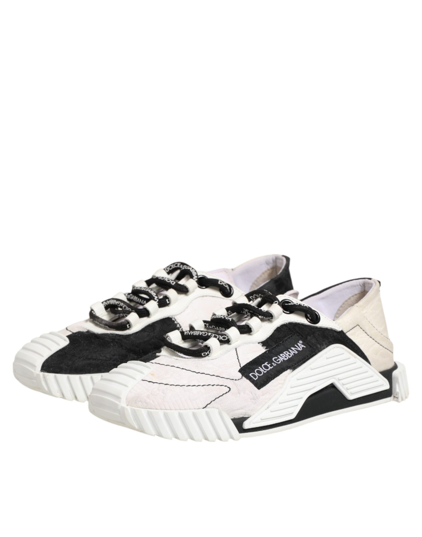 White Black Leather NS1 Sneakers Shoes