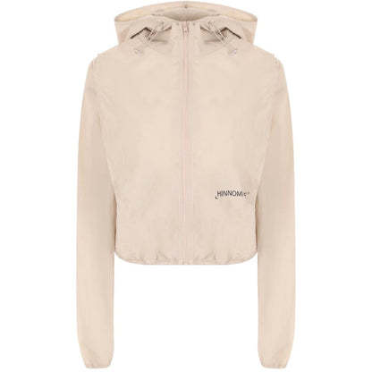 Beige Nylon Jackets & Coat