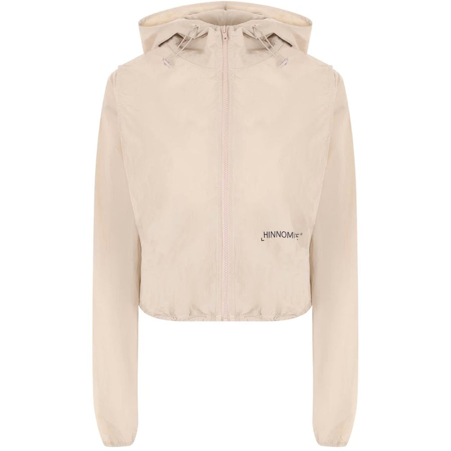 Beige Nylon Jackets & Coat
