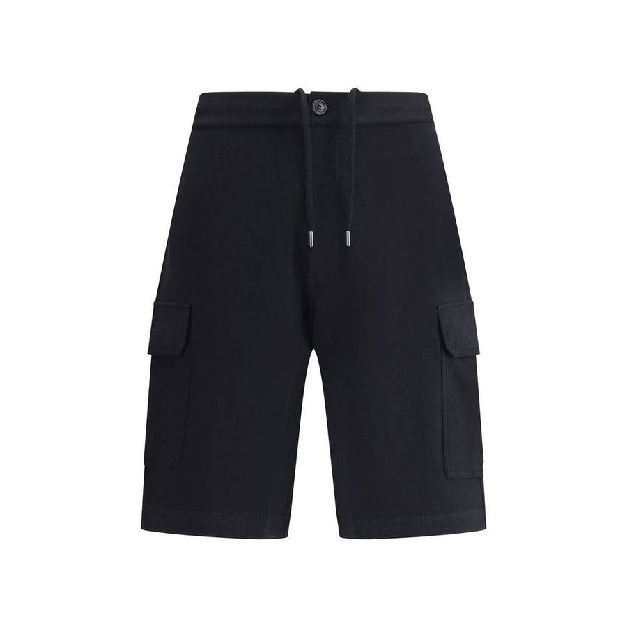 Black Cotton Bermuda Shorts