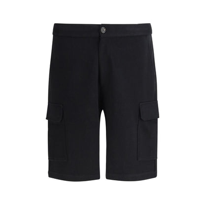 Black Cotton Bermuda Shorts