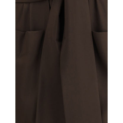 Brown Silk Casual Dress