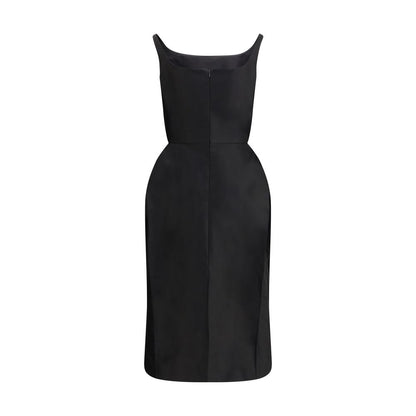 Black Cotton Casual Dress
