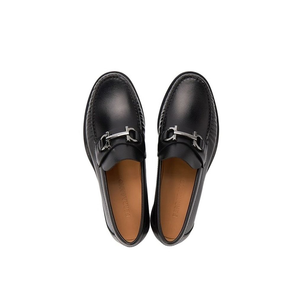 Black Calfskin Slip-On Loafers