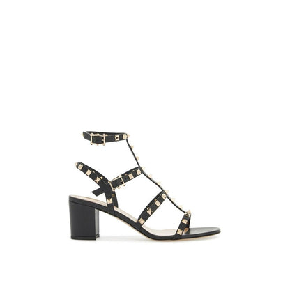 Black Calfskin Flat Sandals