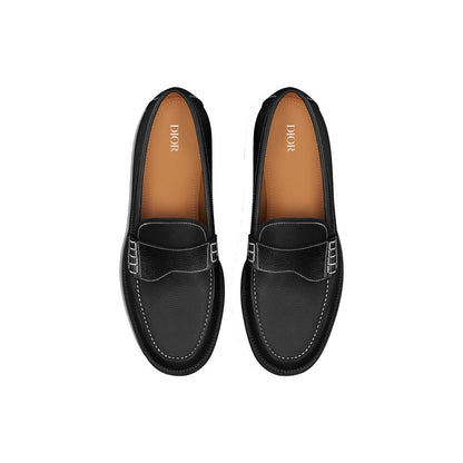 Black Calfskin Slip-On Loafers