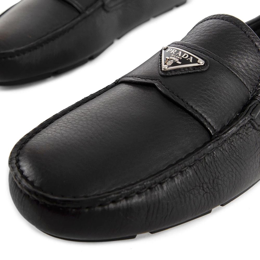 Black Calfskin Slip-On Loafers