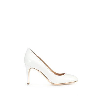 White Calfskin High Heel Pumps