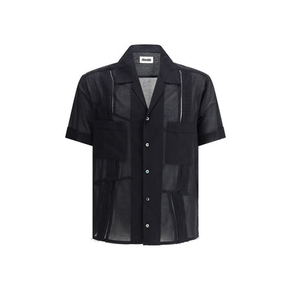 Black Cotton Shortsleeve Shirt