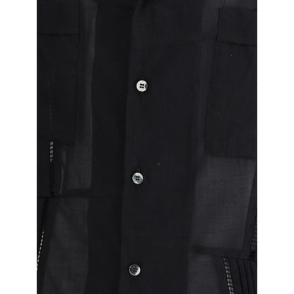Black Cotton Shortsleeve Shirt