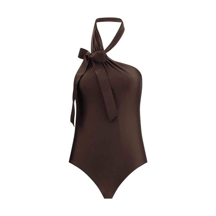 Brown Polyamide One-Piece Swimsuit