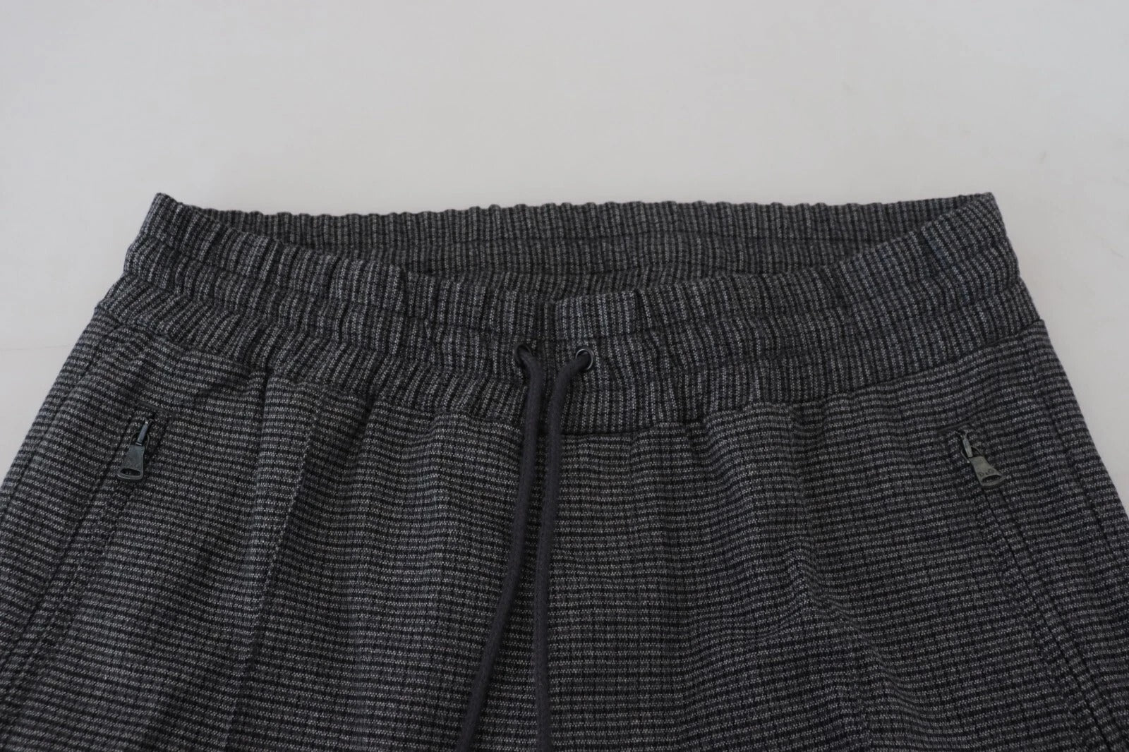 Gray Striped Wool Skinny Trouser Pants