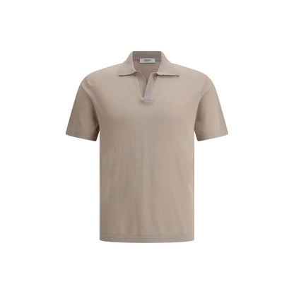 Beige Cotton Polo Shirt