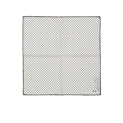Black And White Silk Pocket Square