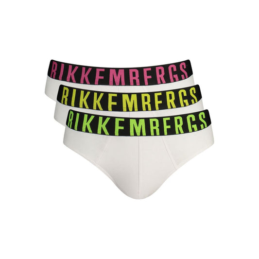 Fluorescent White Polyester Men's Brief