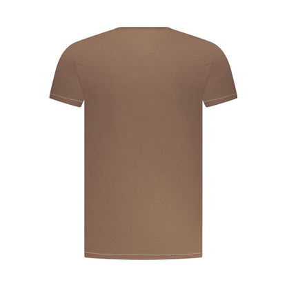 Brown Cotton Men T-Shirt