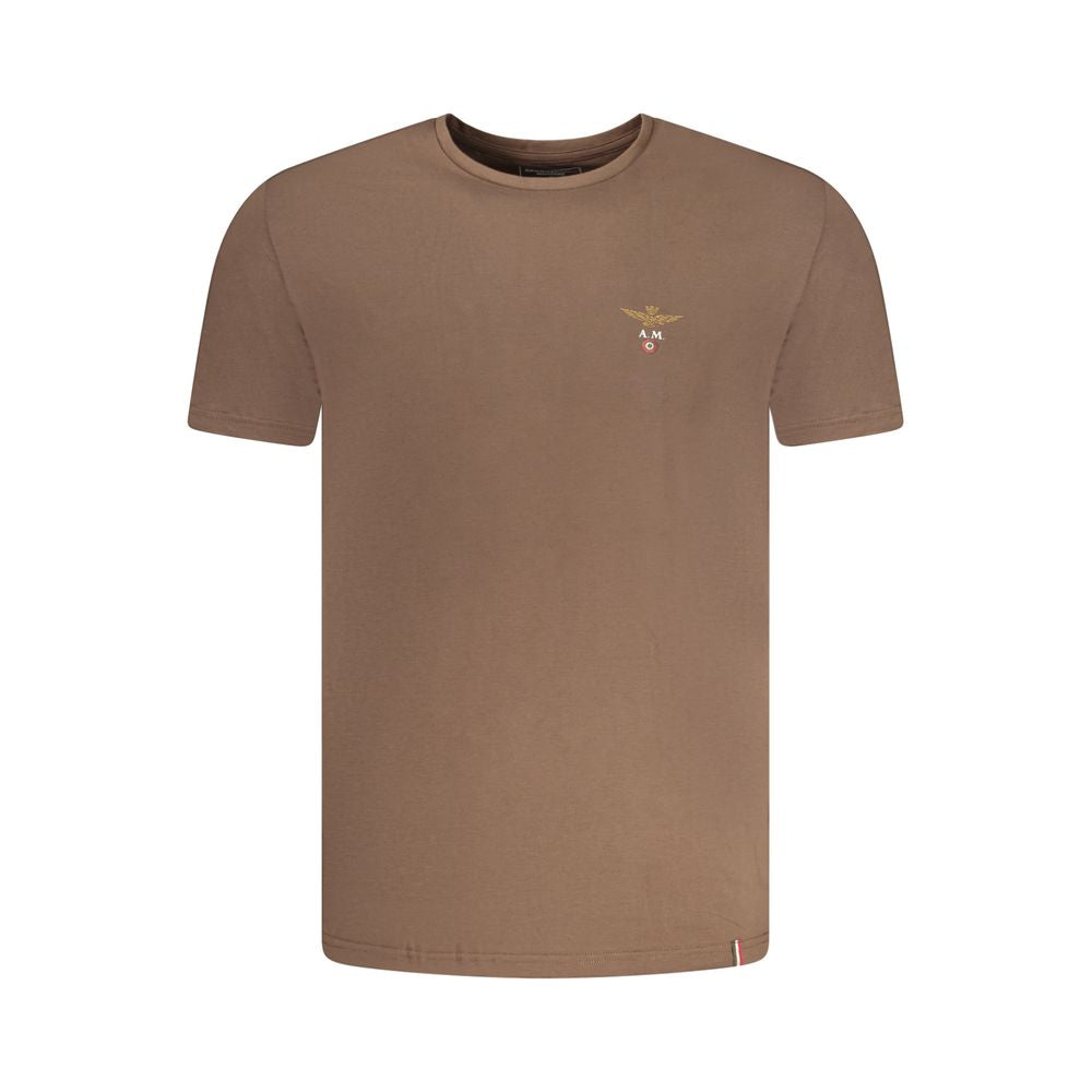 Brown Cotton Men T-Shirt