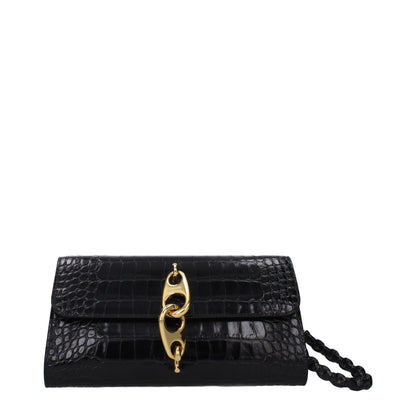 Black Leather Clutch Bag