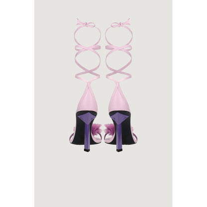 Purple Leather High Heel Pumps