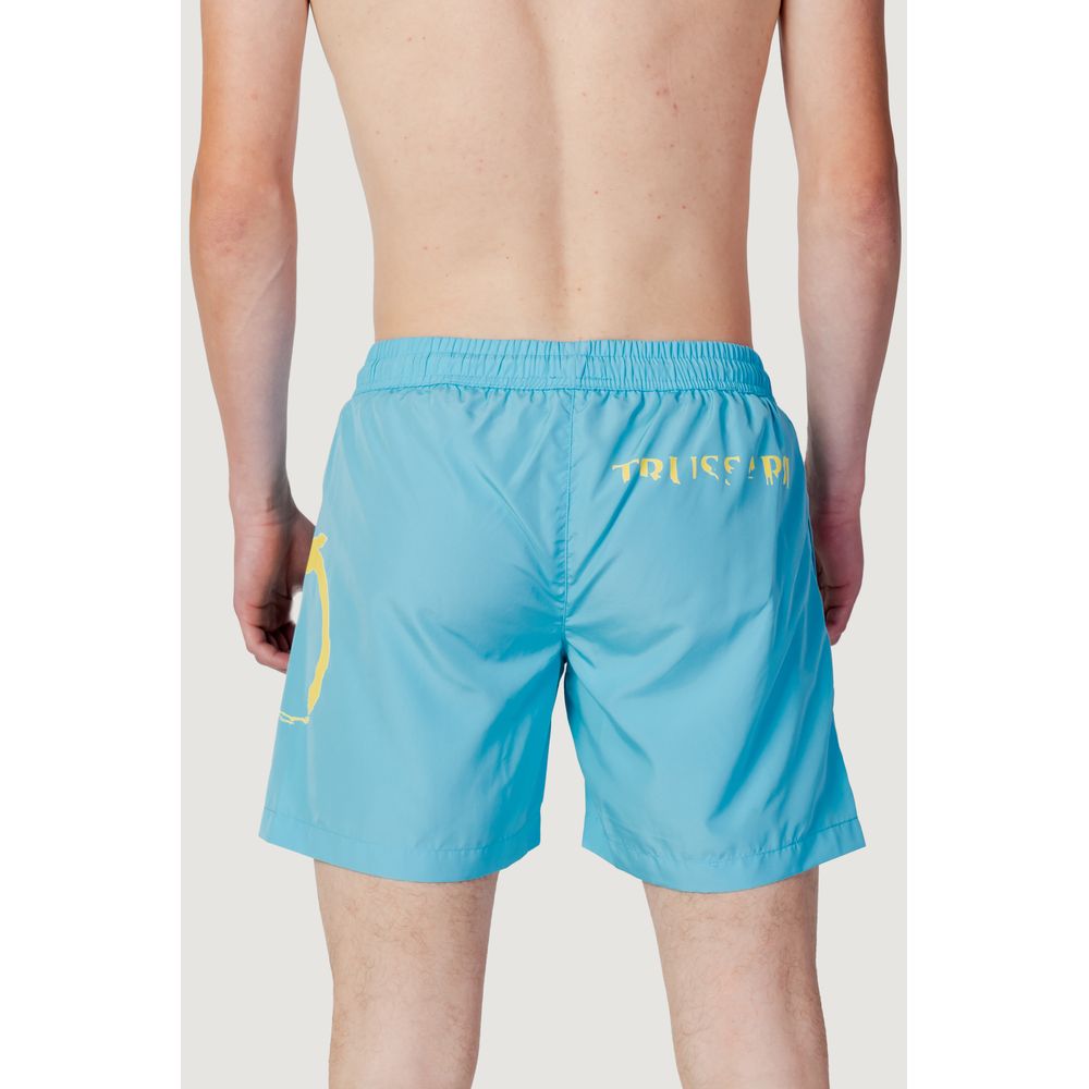 Blue Polyester Swim Shorts