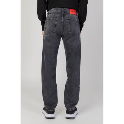 Black Cotton Relaxed Fit Jeans