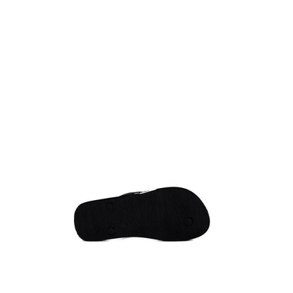 Black And White Rubber Flip-Flop Sandals