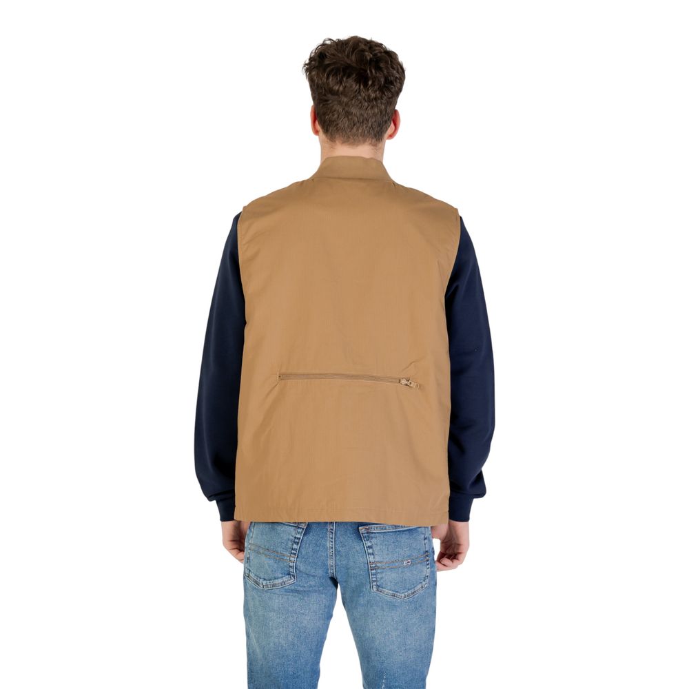 Beige Cotton Sleveless Jacket