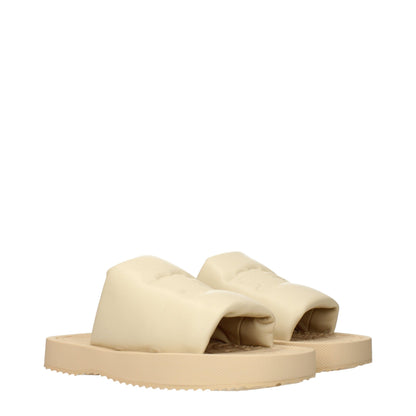 Beige Leather Slippers